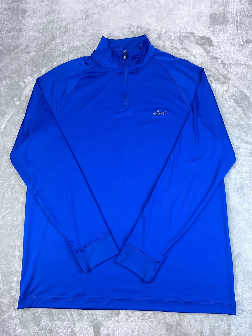 Greg Norman Tasso Elba Blue Quarter Zip Golf Pullover M